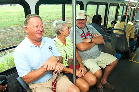 People riding bus