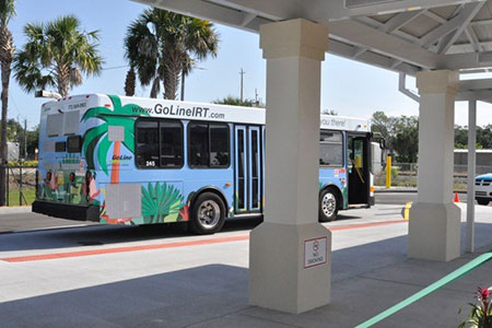 Bus at terminal
